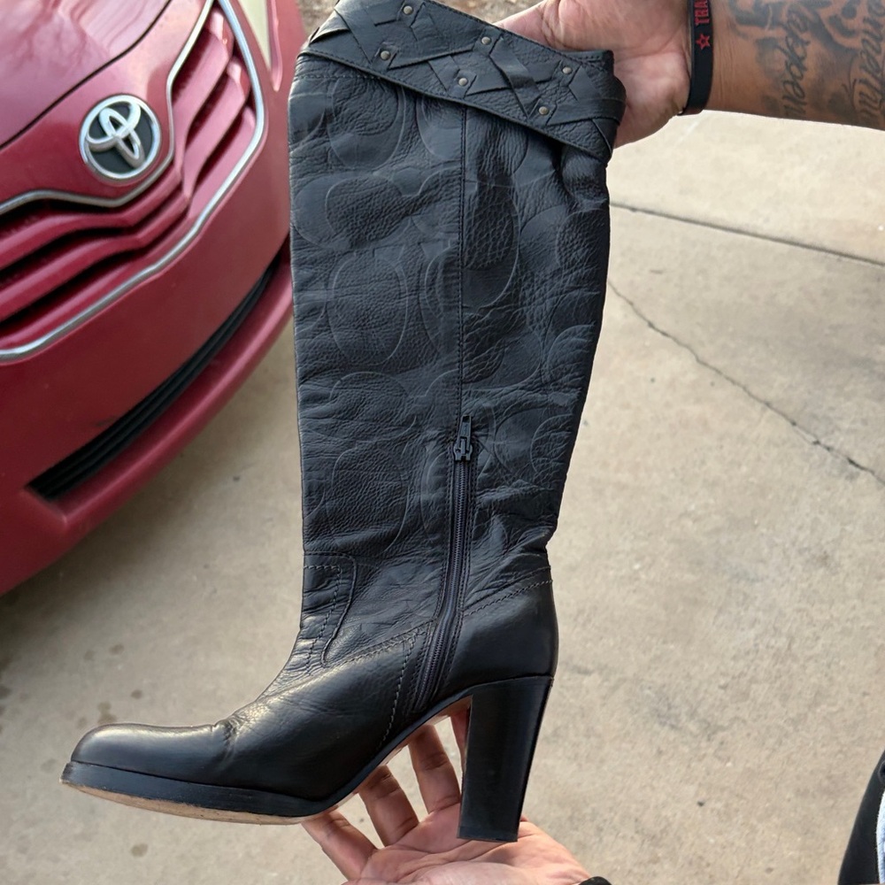 Vintage Coach Black Knee-High Women's Boots Size 8